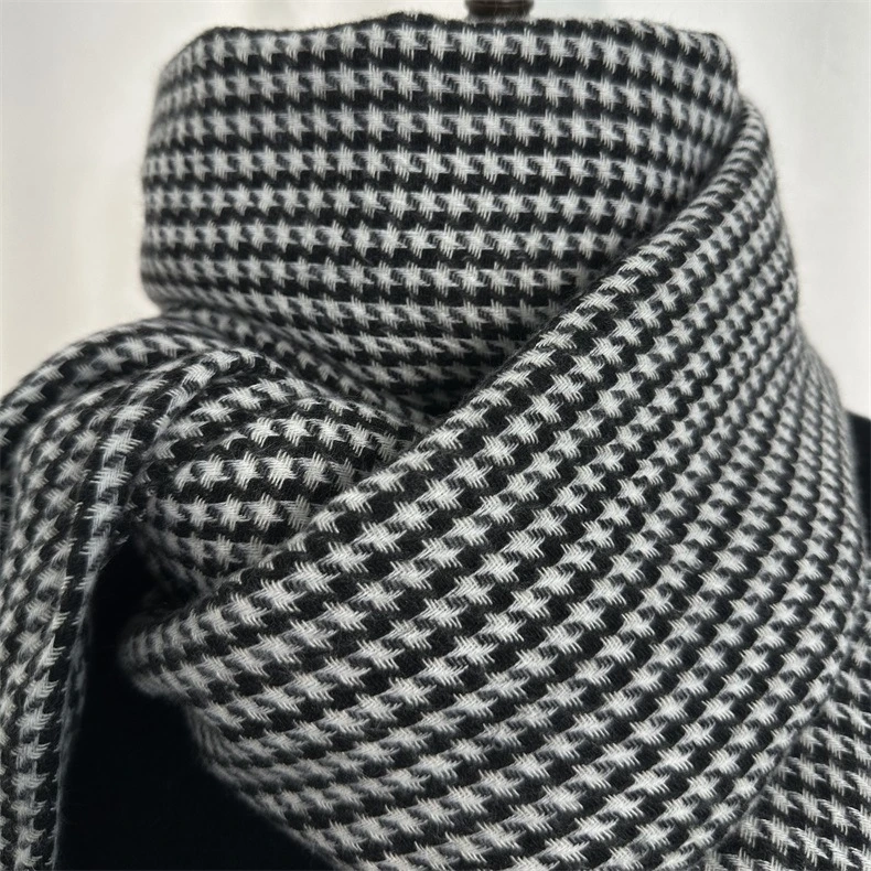 Long Shawl, Kilobird Warm Checked Wool Knitted Cashmere Winter Scarves for Women