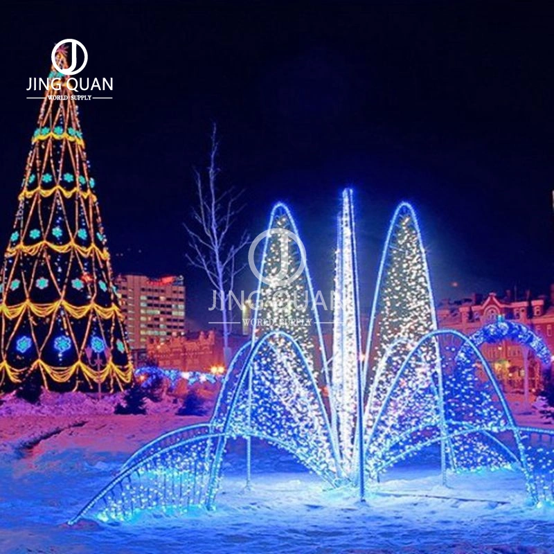 Natal Holiday LED 3D Water Fountain Motif Light Street Mall Candeeiros coloridos decorativos Garden Exhibition