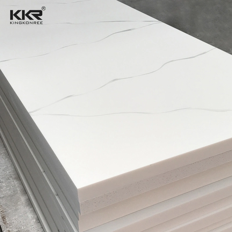 Artificial Stone Granite Stone Textured Solid Surface White Marble with Black Veins