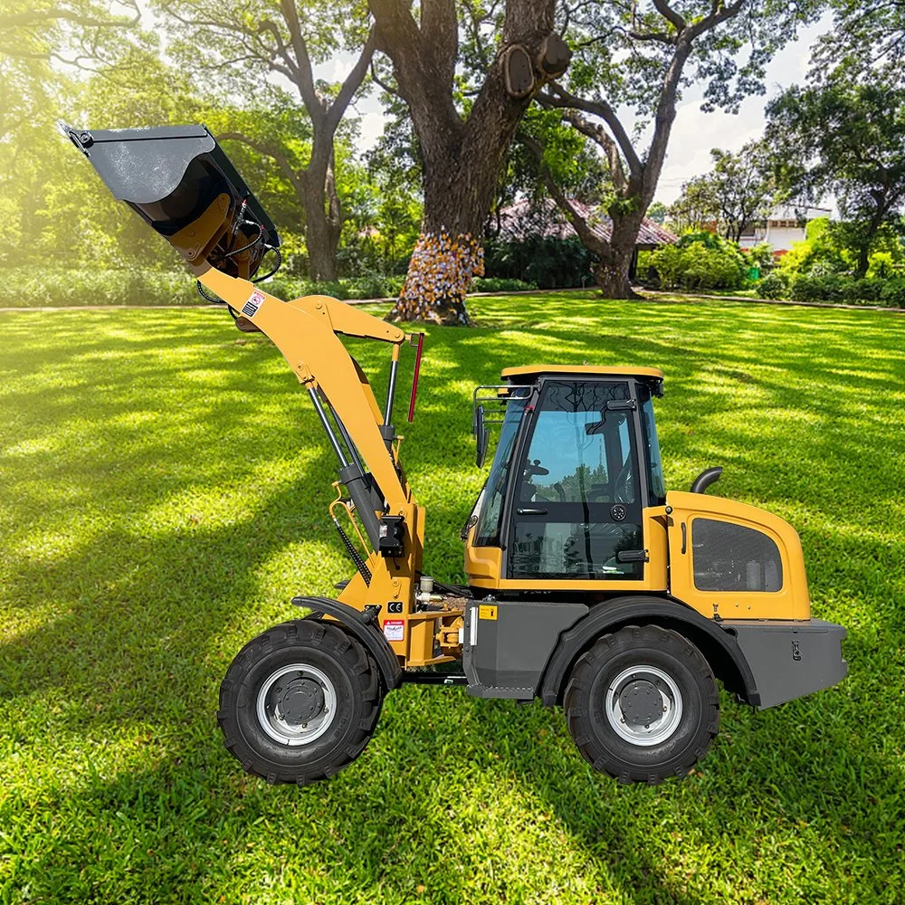 Home Garden Park Use Small Wheel Mini Loader with Hydraulic Fork/Lawn Mower/Four in One Bucket/Grass Grab Fork