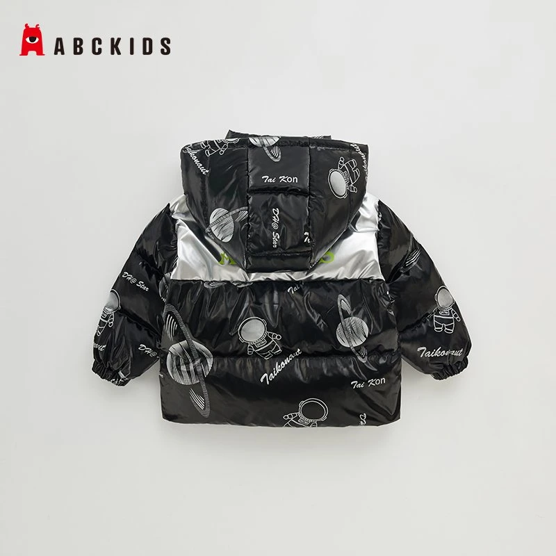 Abckids Children &prime; S Down Jacket Fabric Reflective Disposable Short Style Coat 90down