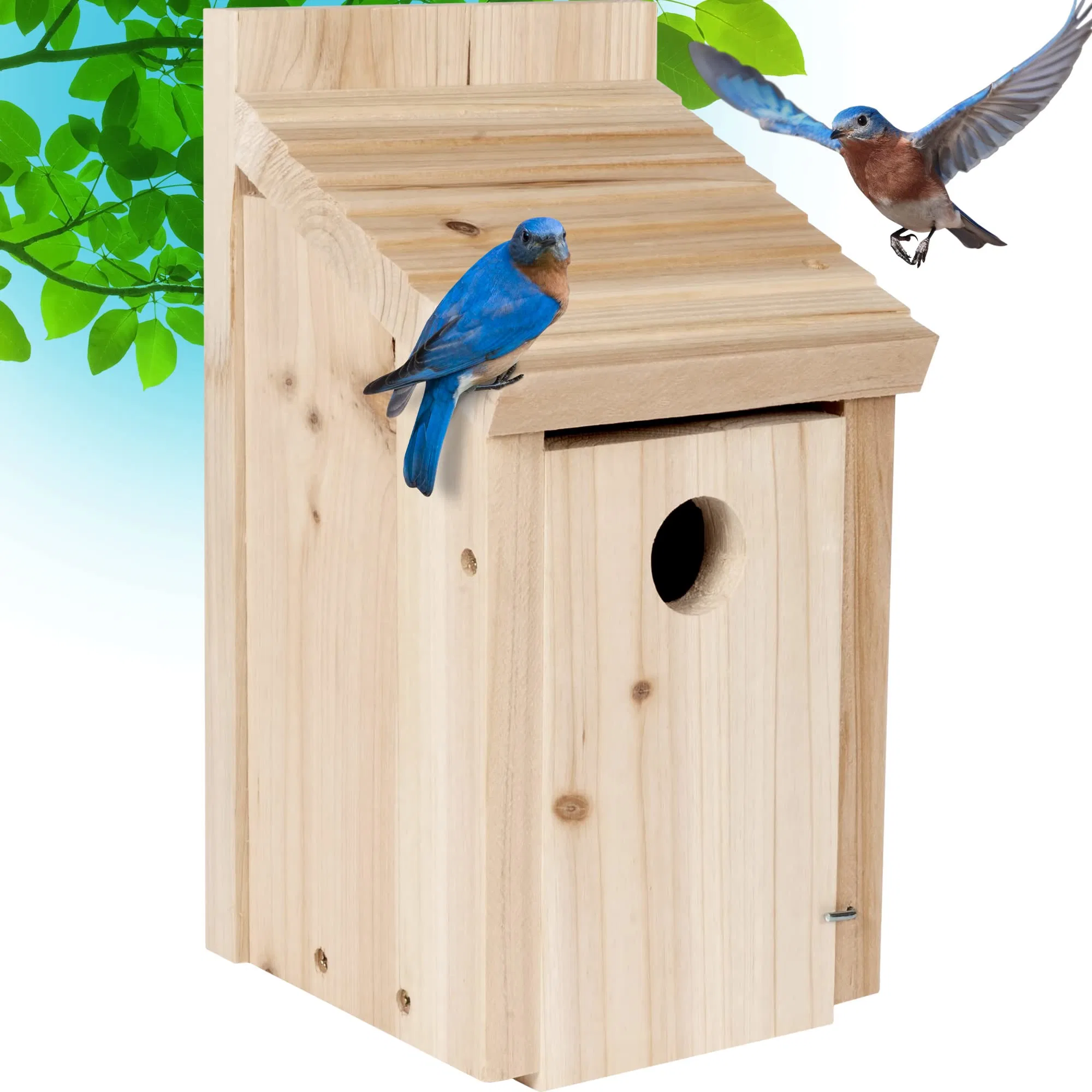 Bird Houses for Outside Cedar Bird Bluebird House with Secure Latch Fledgling Grooves