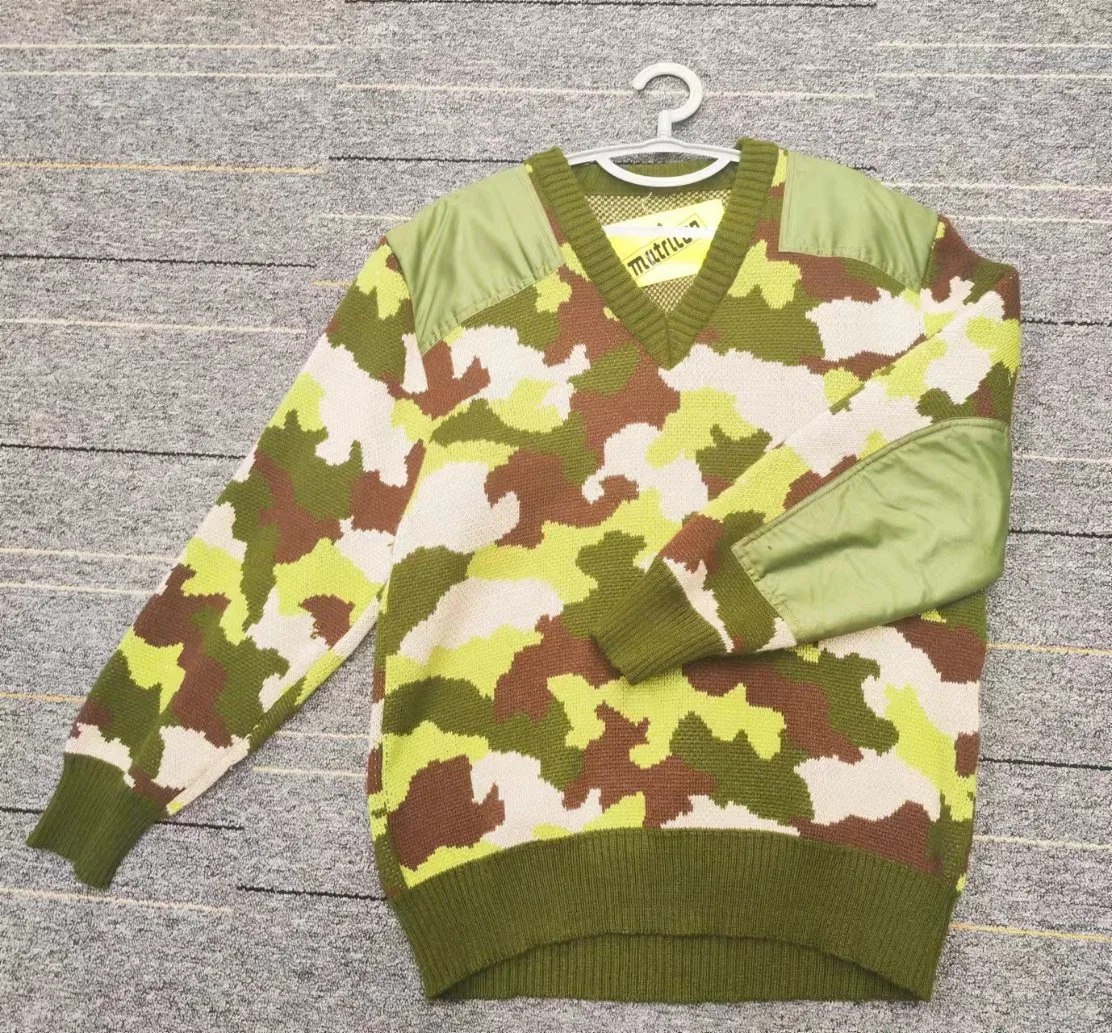 Custom Camouflage Style Wolle Rundhalsausschnitt Atmungsaktiv Warm Stricken Tactical Pullover