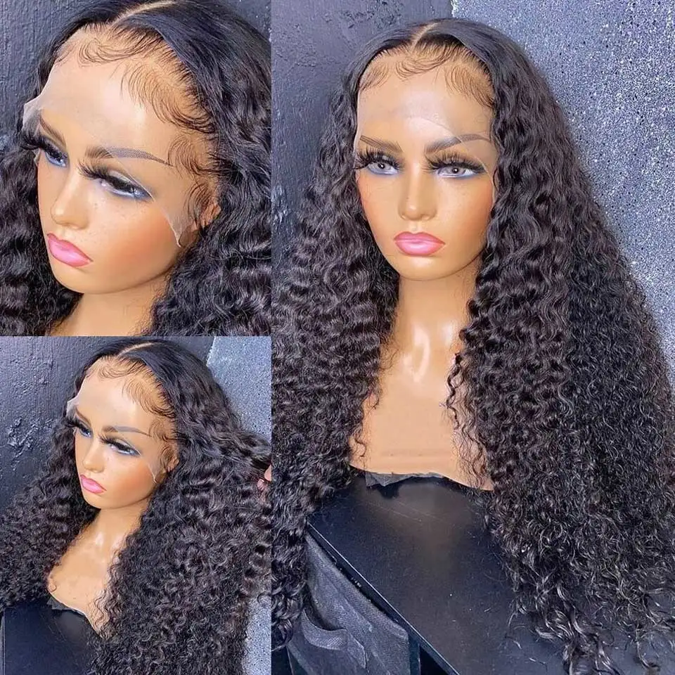 Hot Beauty 13X4 Lace Frontal Wholesale/Supplier Cheap Wig Deep Curly Raw Virgin Cuticle Aligned Hair Brazilian Wigs Human Hair Lace Front