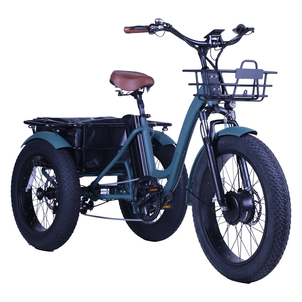 Eua 500 W depósito de bicicletas eléctricas de gordura de três rodas de carga dos pneus de bicicletas triciclo eléctrico 3 Electrie roda não de segurança