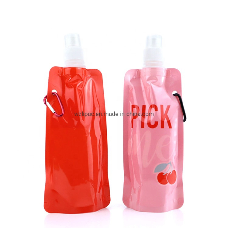 BPA Free Collapsible Eco Material Reusable Custom Printed Drinking Water Plastic Pouch