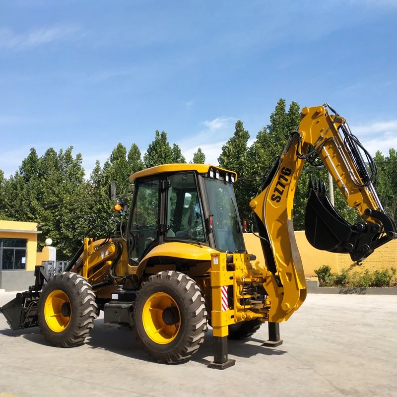 Shanzhong Brand 8 Ton 9 Ton 10 Ton Wheel Backhoe Loaders Excavator Product with Luxury High-End Version, 4X4 and Hydraulic Sideshift