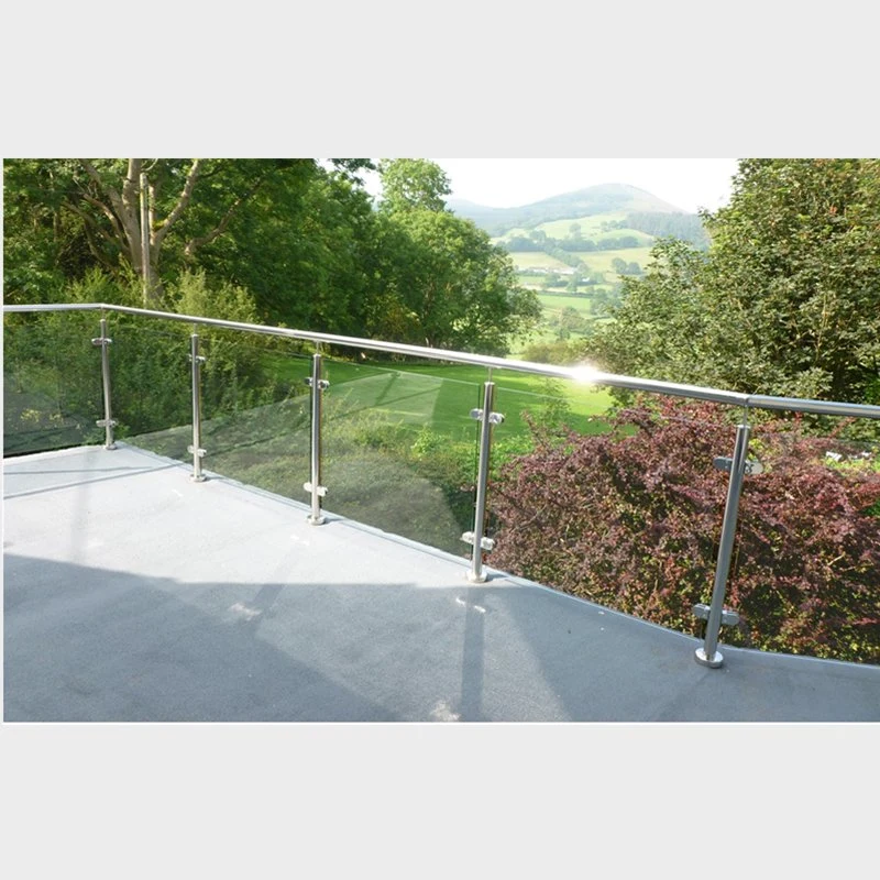 Tempered Glass Stainless Steel Staircase Railing Handrail