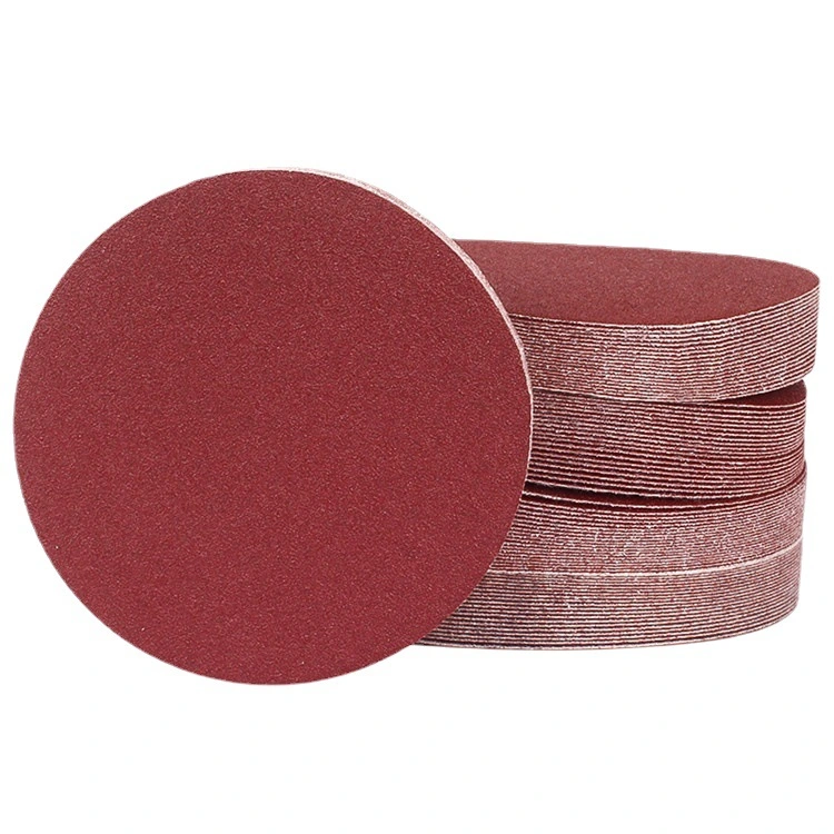 Self-Adhesive Sandpaper Discs Red Aluminum Oxide Sand Paper for Polishing and Sanding