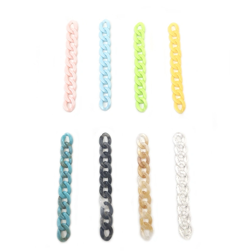 2021 حزام كيس سلسلة ريسيلك ريسين لحقائب اليد للنساء حلوى سلاسل الألوان للحقائب البلاستيكية ملحقات سلسلة البلاستيك أكريليك