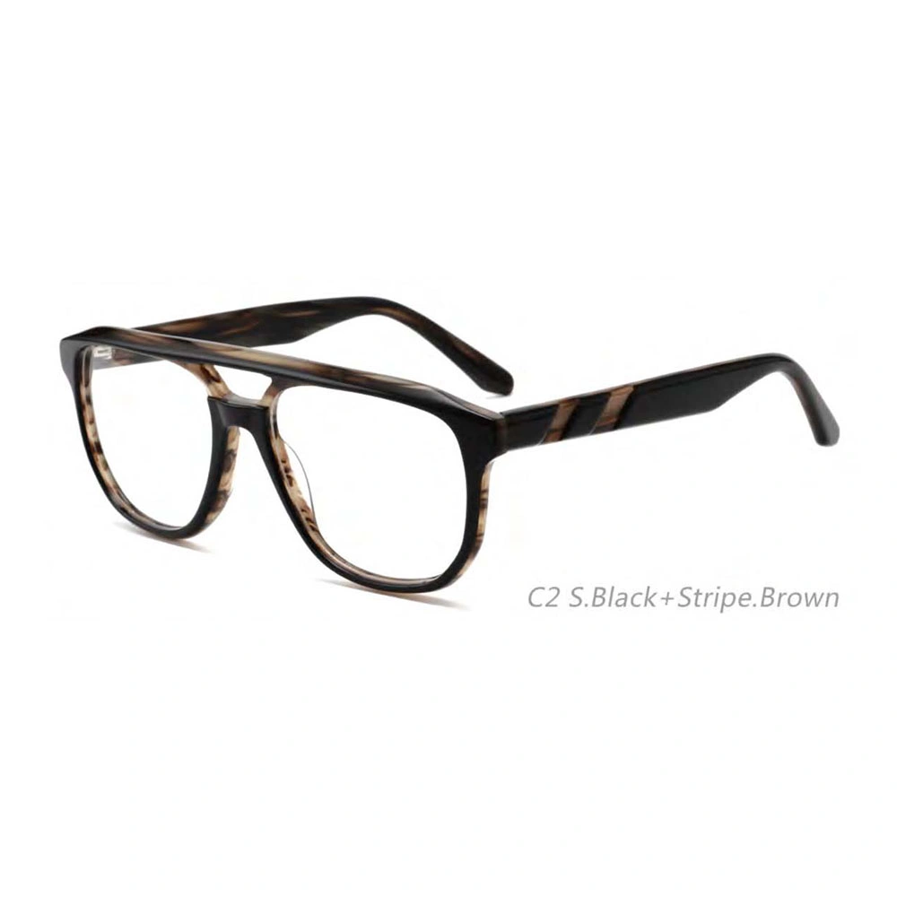 Gd Unique Design Double Color Geometric Pattern Acetate Optical Frames Women Man Eyeglasses Frames Handmade Eyewear