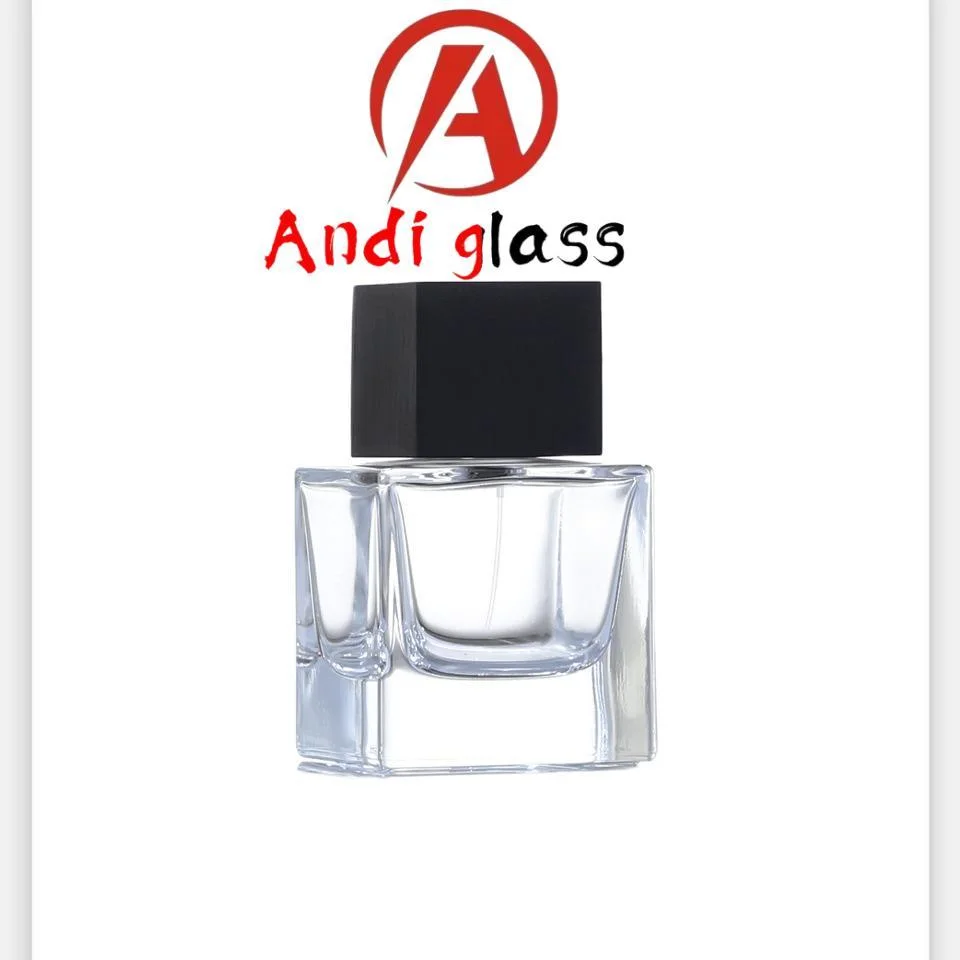 30ml 50ml Custom Spray nachfüllbar Luxus leer quadratisches Glas Parfüm Flasche Transparent Parfüm Ölflaschen