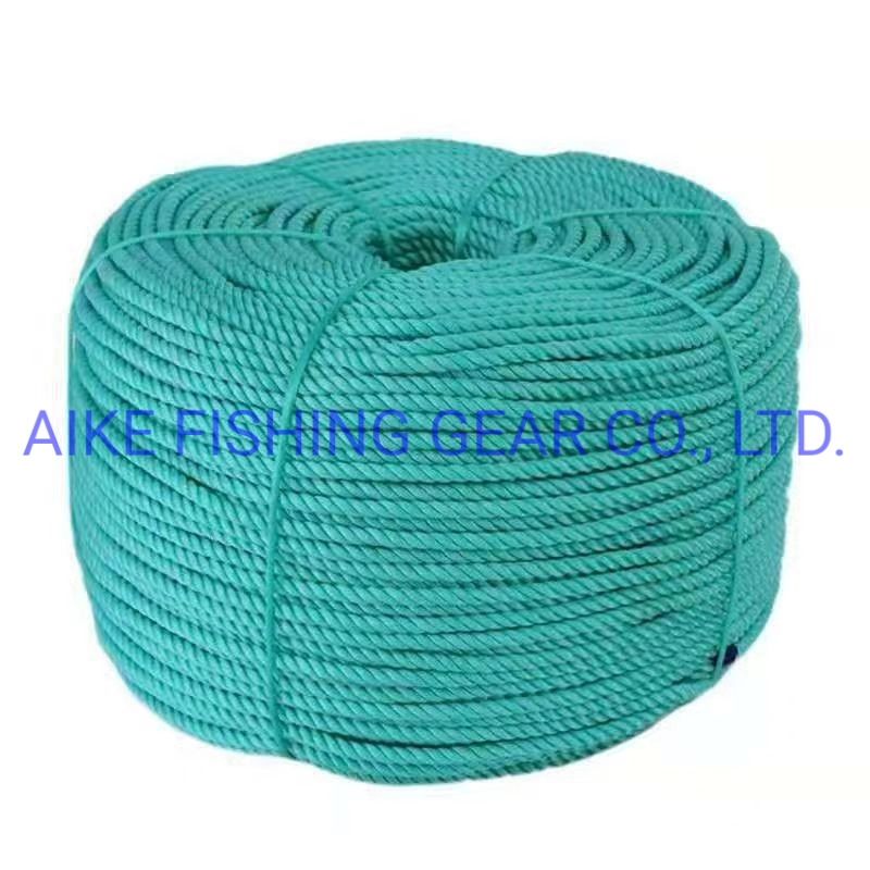 6mm-10mm Nylonrope White/Black/Blue/Green Color 3 Strands Twisted Polyamide/PP/Nylon for Pelagic Fishing Packaging Rope