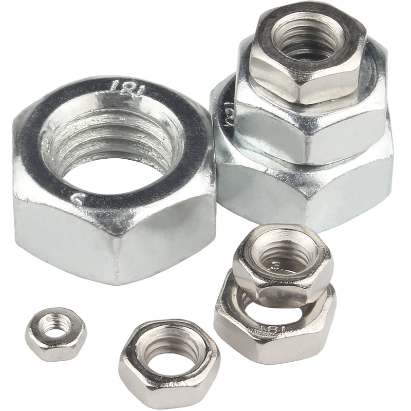 DIN 934 Titanium Aluminum Stainless Steel Zinc Plated Finished Hex Nuts Hexagon Nuts