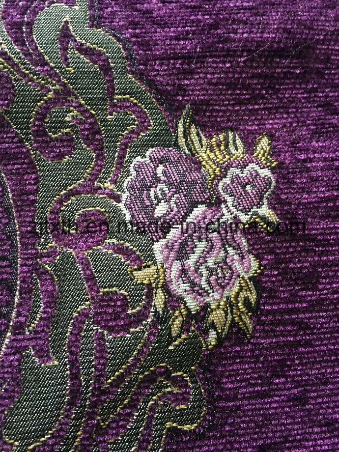 Hot vendre de grosses fleurs jacquard Chenille canapé tissu et le couvercle de l'oreiller