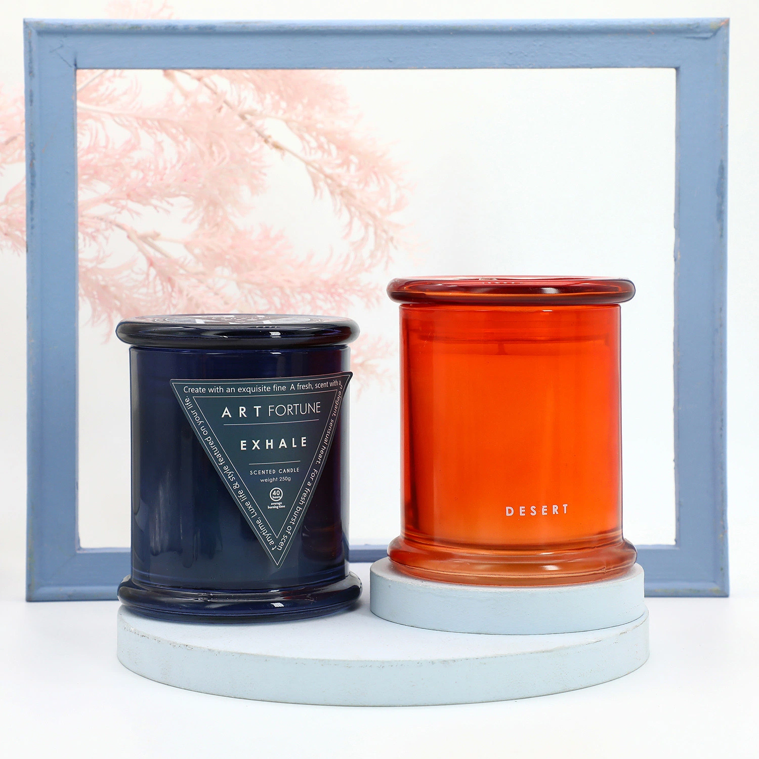 Customize Scented Glass Jar Candle with Various Color Coating and Fragrances for Home Decor