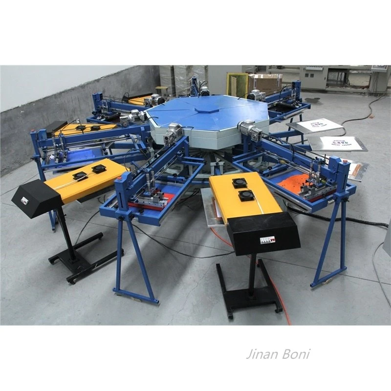 Jinan Boni High quality/High cost performance  with Auto Flame Treatment and UV Drying System 1-8 Color Automatic Bottle Screen Printing Machine