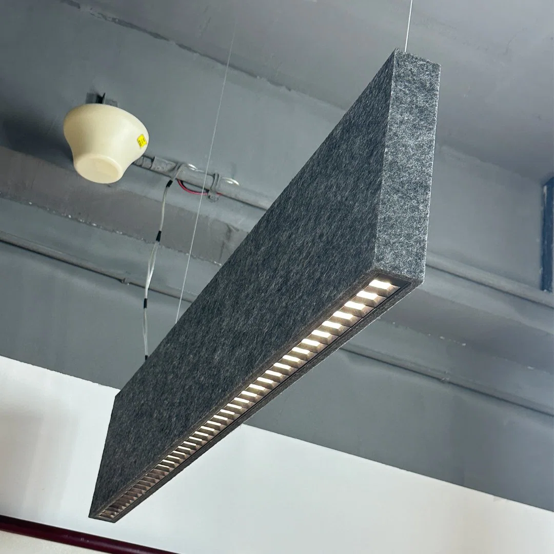 Acústica Moderno colgante Droplight lineal de la Oficina de la luz de lámpara colgante de perfil con la absorción del sonido del panel para Comedor Salon Office