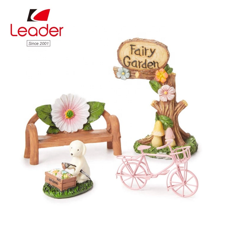 Wholesale/Supplier Fairy Garden Pink Flower House Miniature Accessory Set