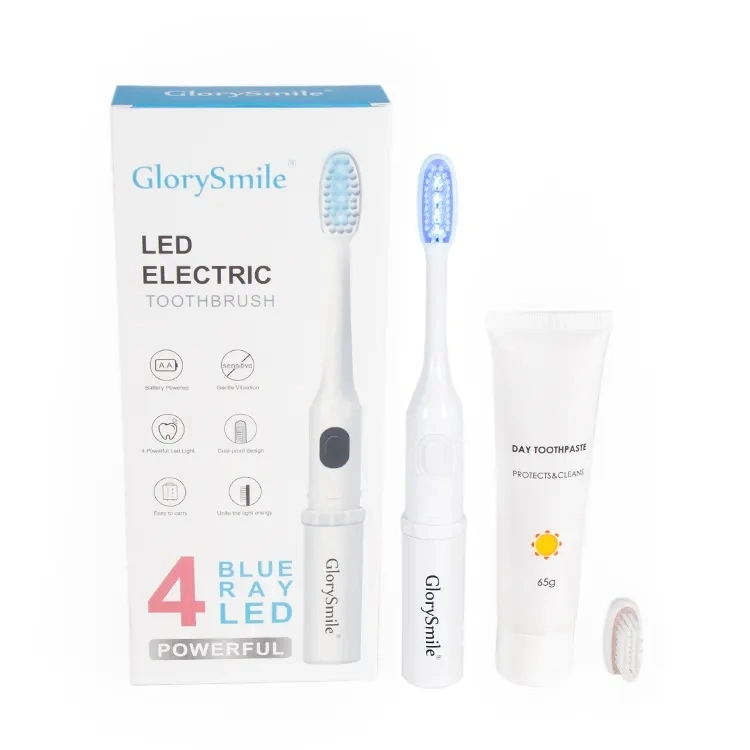 Pilas de limpieza bucal de Adultos de la Luz Azul LED UV cepillo dental eléctrico