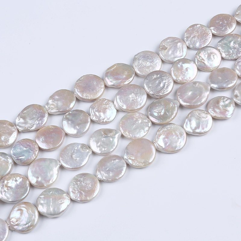 19-20mm Big Size Coin Pearl Natural Freshwater Pearl Strand