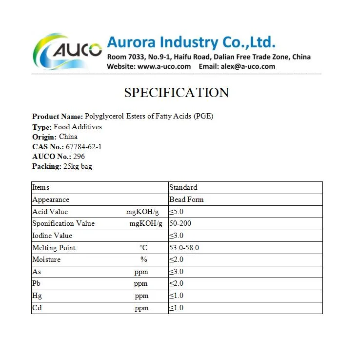 Wholesale/Supplier Food Grade Polyglycerol Esters of Fatty Acids 67784-82-1