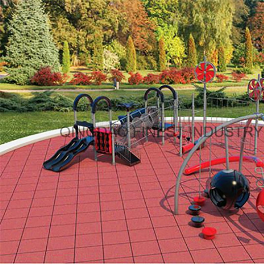 Factory Safety Anti-Slip Mat Outdoor Playground Rubber Flooring 500 X 500mm 1000 X 1000mm