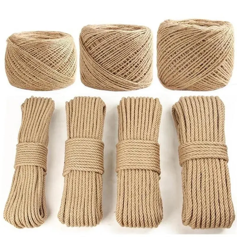 Wholesale Bulk 100% Natural Jute DIY Decoration Cord Twine Sisal Manila Recyclable Packaging Hemp Rope