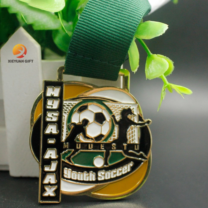 Factory Direct Price Colorful Cartoon Souvenir Youth Soccer Metal Medals