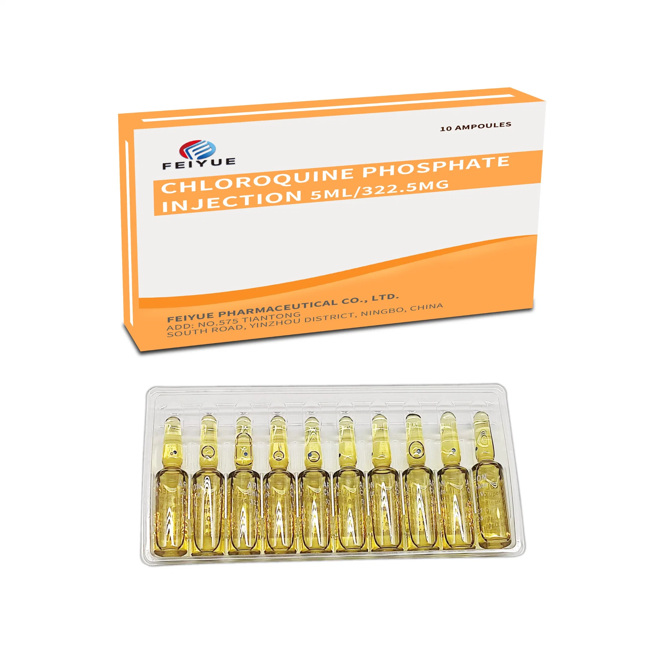 GMP de inyección de fosfato de cloroquina 5ml: 322.5mg