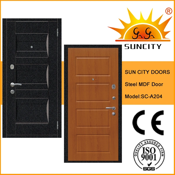 Exterior Wood Skin Interior Security Steel Door (SC-A204)