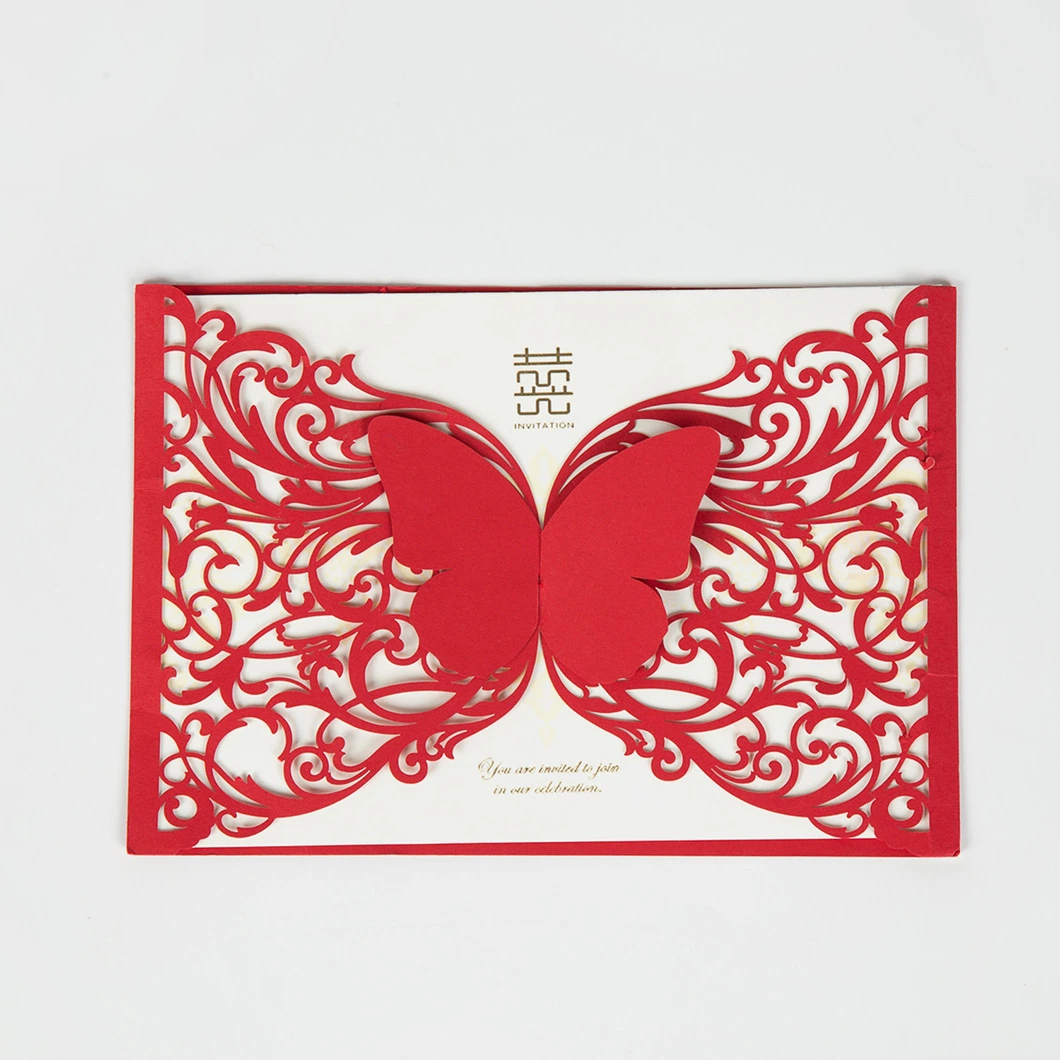 Laser Cut Wedding Invitation Card Greeting Card with Different Colors