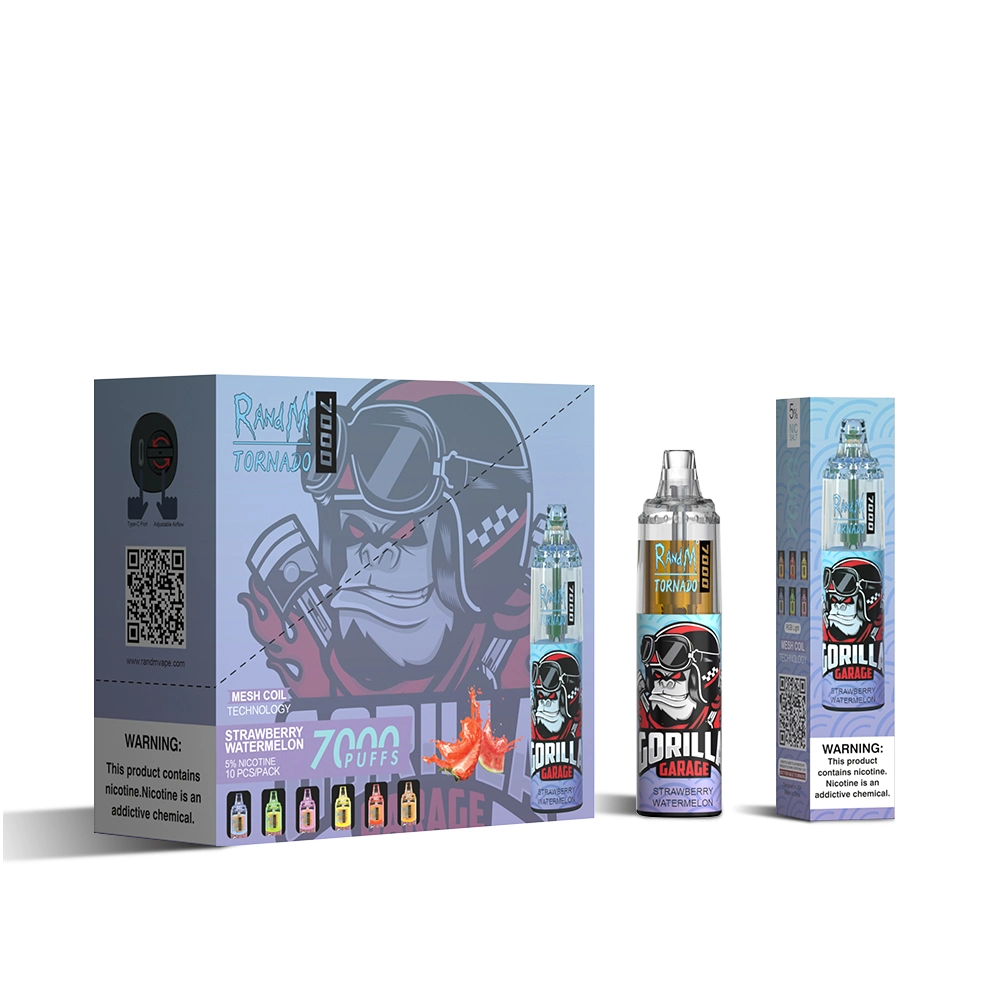 Commerce de gros Vape stylo jetable Randm tornade 7000 inhalations avec 14ml Vape 1000mAh Batterie de gros Pen