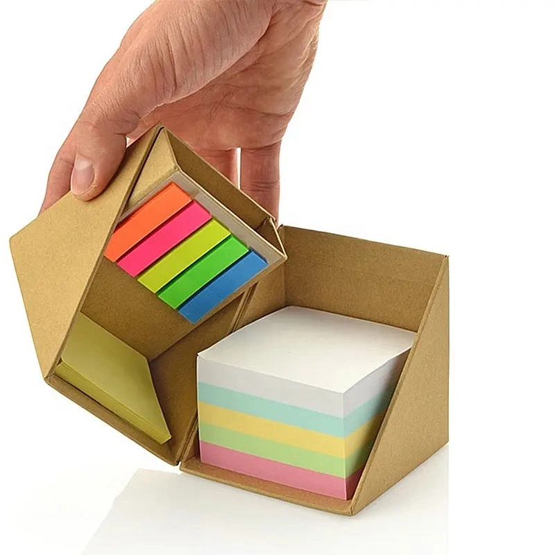 Eco Friendly Colourful Square Sticky Note Cube Box Memopad Notepads Custom Logo Printed Stationery Supplies Gift Box