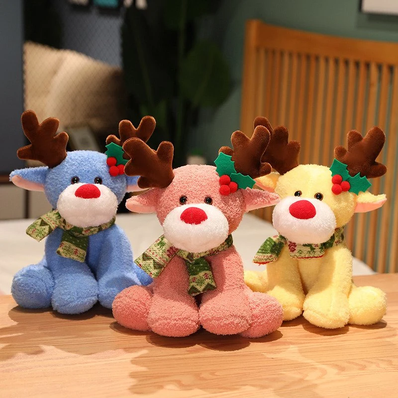 Plush Toy Cute Stuffed Animals Soft PP Cotton Pilling Cartoon Christmas Elk Doll Plush Toys