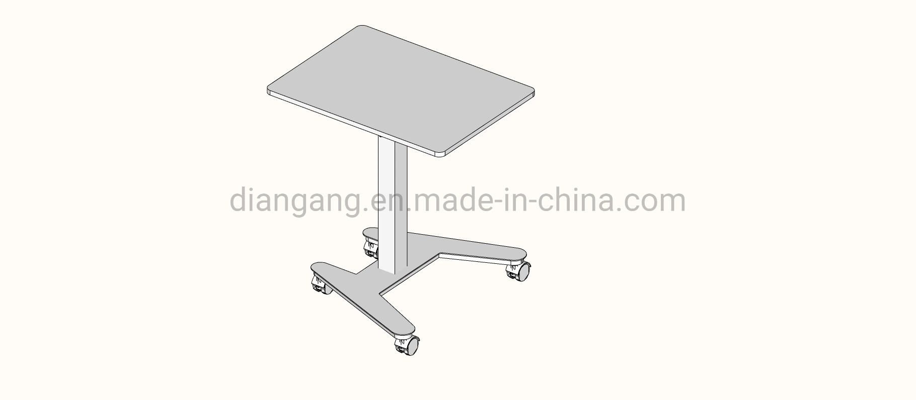 Modern Single Column with Universal Wheels Stand Height Adjustable Lifting Rising Training Speech Lecture Table Desk