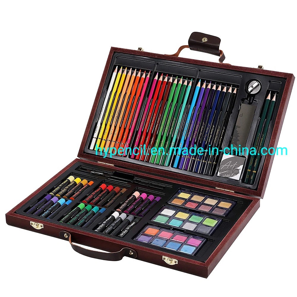 School Stationery Art Supplies 103PCS Artist Drawing Art Set in Wooden Case