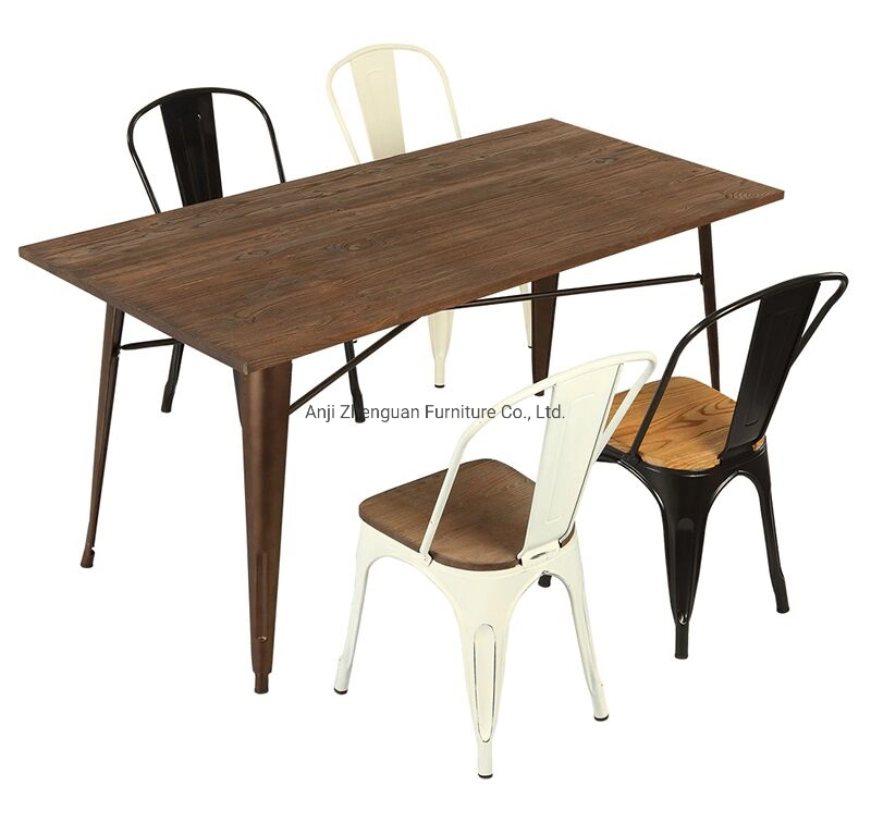 Metal Restaurant Hotel Cafe Modern Garden Furniture Dining Table (ZG23-022)