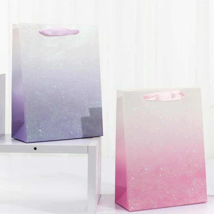 Whole Sale White Paper Bag with Handle Custom Printed Shopping Paper Bags