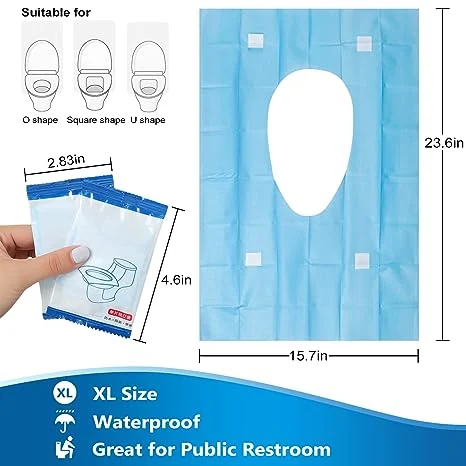 Toilet Seat Covers Disposable Travel Pack, Faster Use-Sticker Free, Waterproof, Disposable Toilet Seat Cover for Adults and Kids