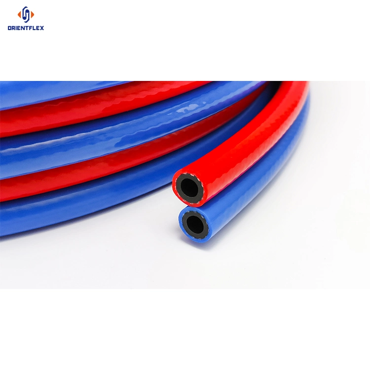 10mm tubo de aire de acetileno de oxígeno de soldadura doble de PVC de alta presión Tubo flexible