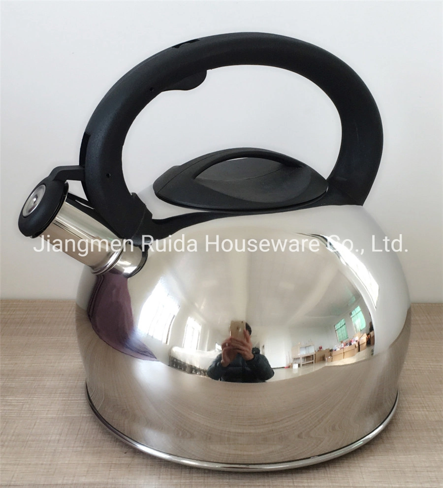 Kitchenware for 3.0 Liter Stainless Steel Whistling Kettle with Black Handle