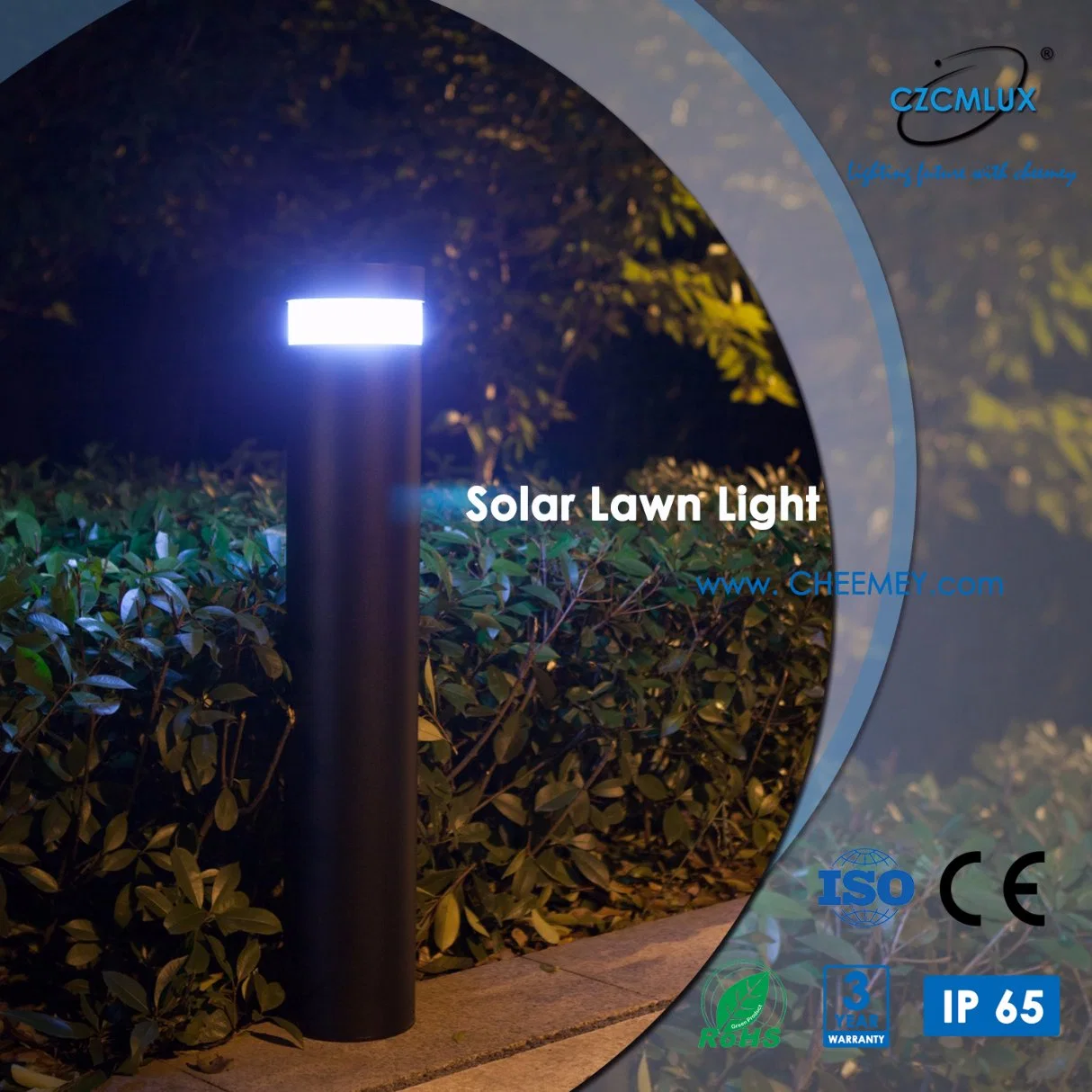 High Lumens Outdoor LED Solar Bollard Road Light for Garden