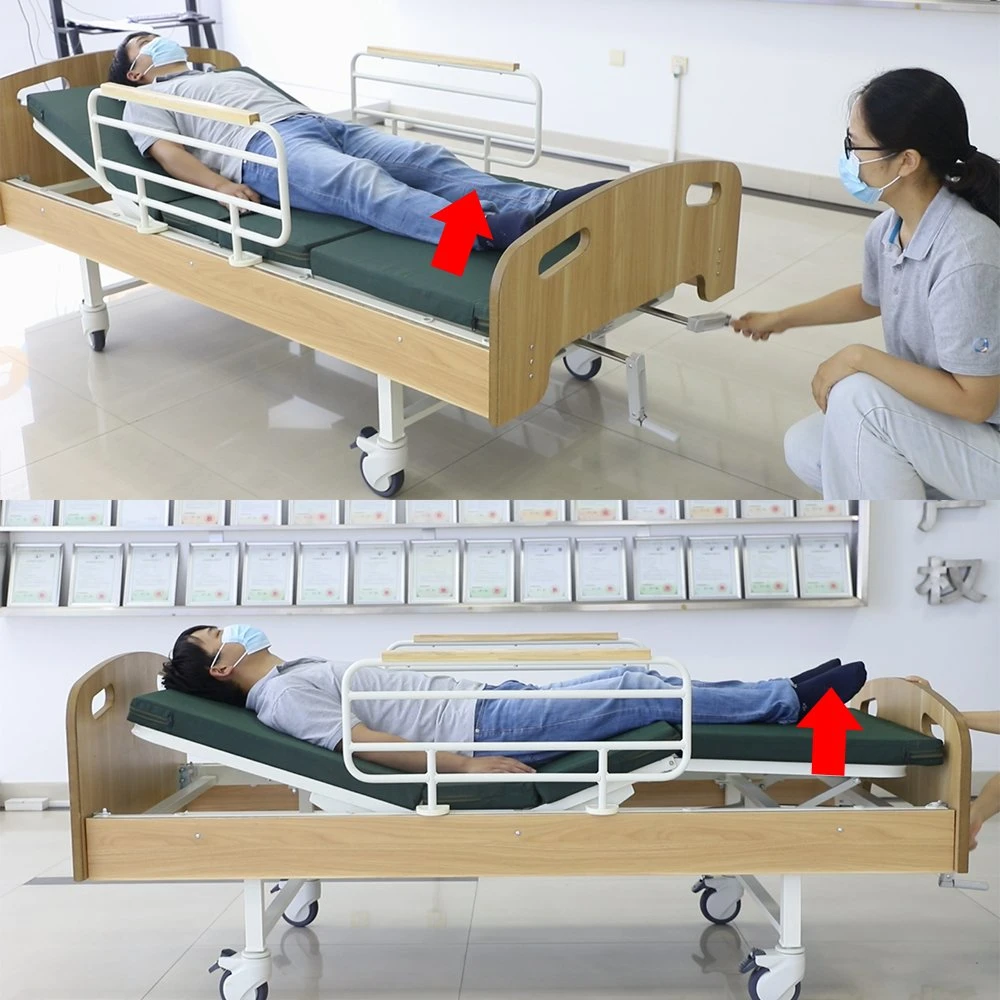 Comfortable and Convenient Medical Supply Manual Orthopedics Traction Nursing Bed Made of Steel, Wood and Sponge