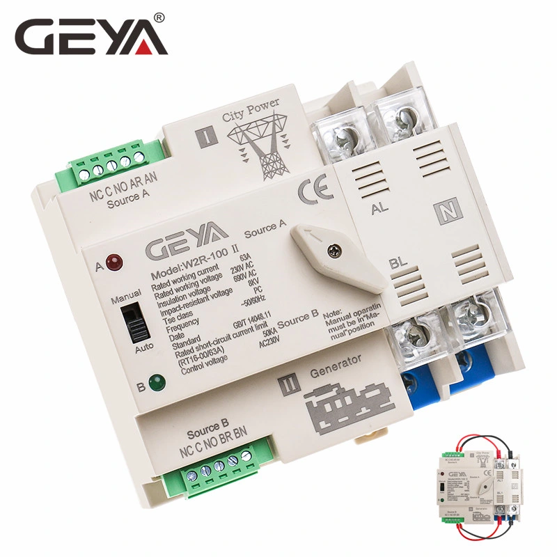 ISO9001 Approved Whole House Manual Geya Solar Reliance Generator Transfer Switch