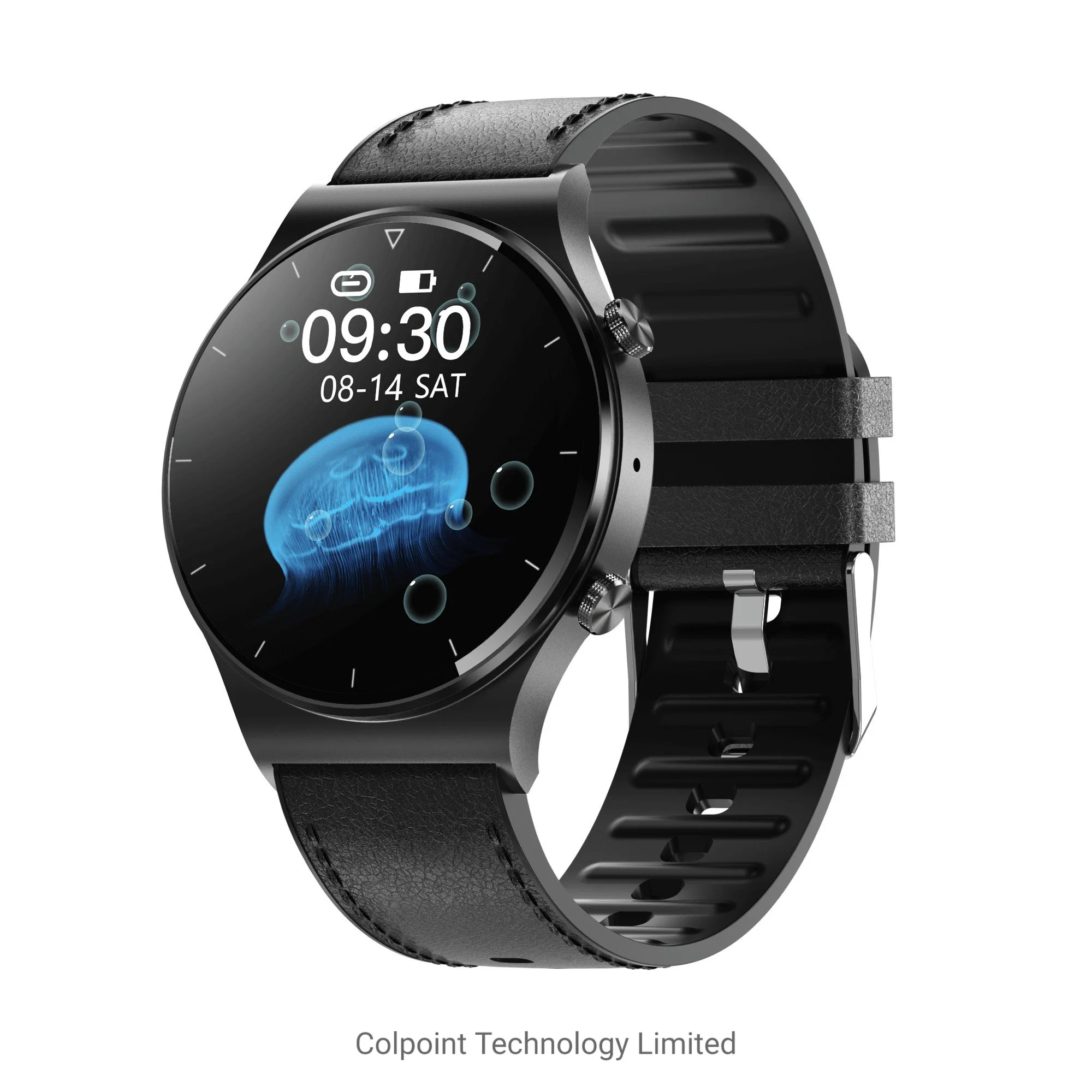 شاشة Smart Watch HD بنظام التحكم باللمس مقاس 1.28 بوصة IP68 مقاومة للماء اتصال Bluetooth® مراقبة صحة القنط الذكية مراقبة الرياضة للرجال والنساء - أسود