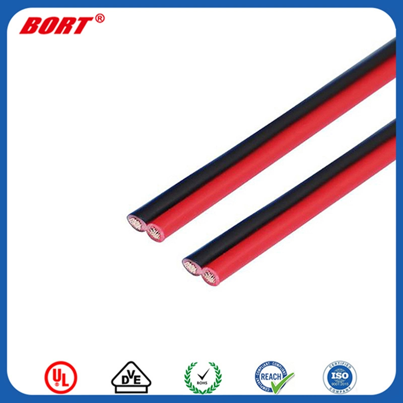 Stranded UL 2468 PVC 2pin Red Black Flat Ribbon Wire Cable