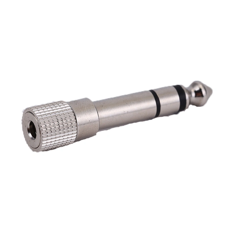 High Strength CNC Lathe Custom Machining 6.3mm to 3.5mm Plug Audio Video Aluminium Adapter Plug Audio Headphone Aluminum Adapter Plug Accessories