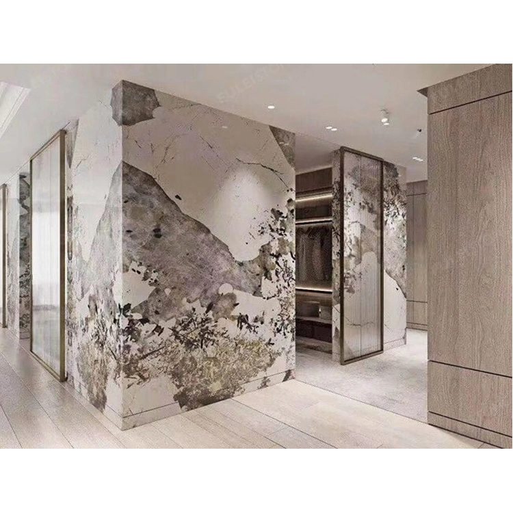 Luxo com iluminação de fundo em mármore branco branco Slabs granito rosa Patagonia Stone Quartzito Patagônia Marble