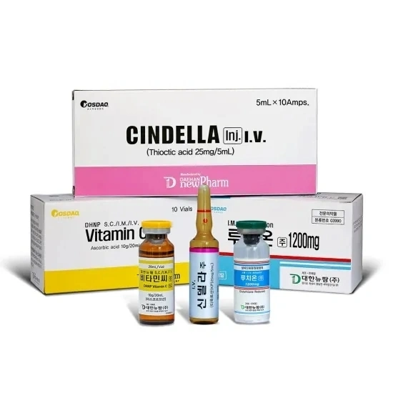 Produits de marque de la Corée 2022 Mew Cindella Luthione Thioctic glutathion acide de vitamine C blanchissant la peau de l'injection